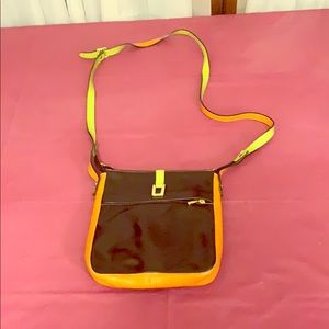 Cute black orange and lime green handbag